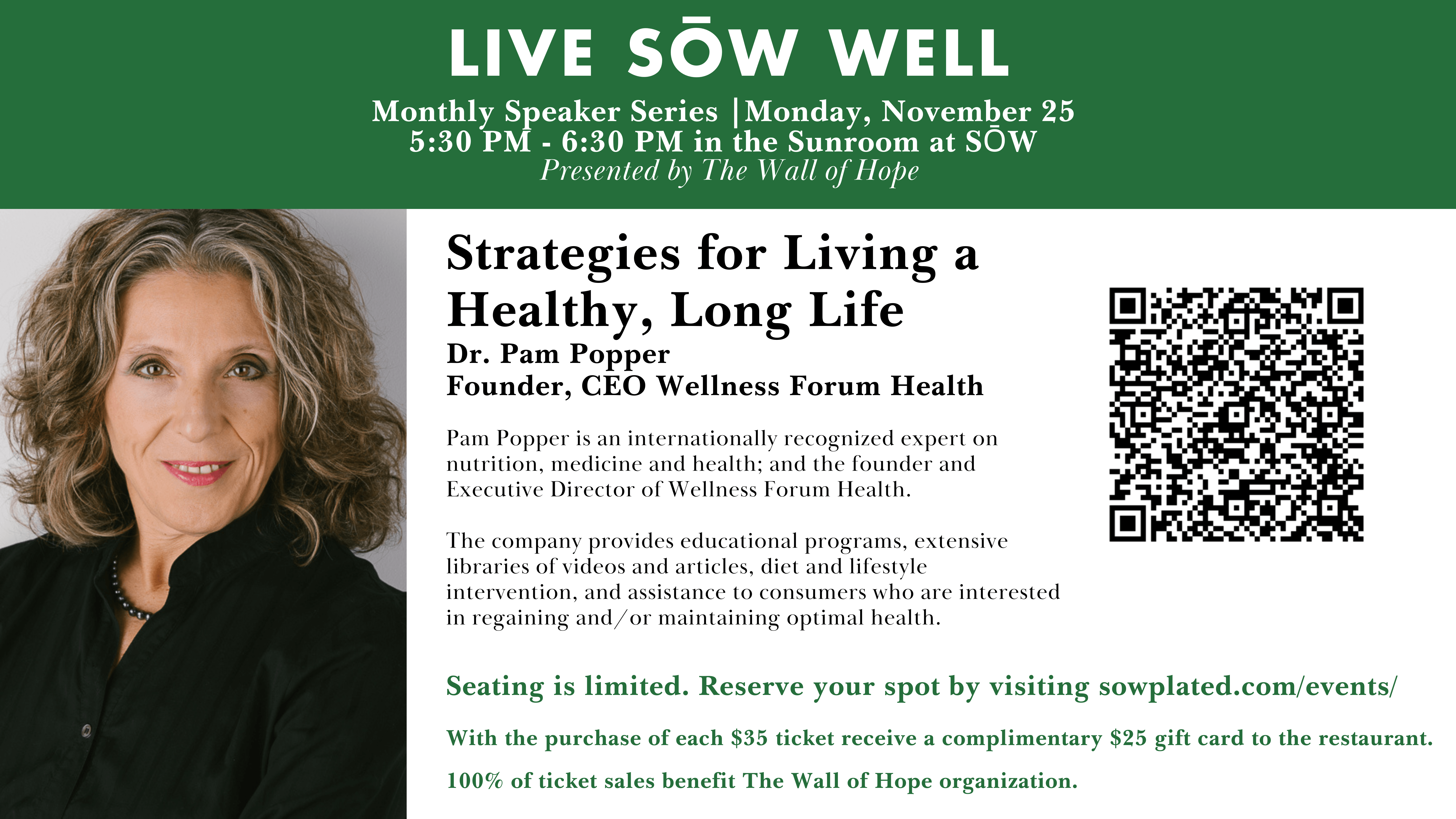 Live SŌW Well Speaker Series - November 28, 2023 Dr. Mylese Spar